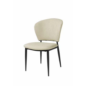 Anett étkező szék szövet kárpittal, fekete fém lábakkal (Beige)