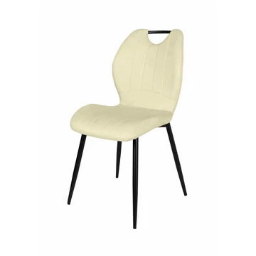 Kinga étkező szék plüss kárpittal, fekete fém lábakkal (Beige)