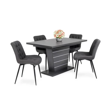 Fanni asztal - Korina szék Matt sötétszürke / Szürke színben