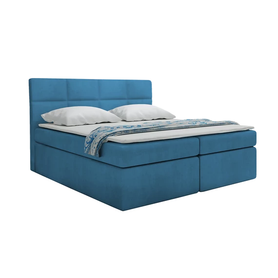 TYP57 boxspring ágy 160 cm Azúrkék színben