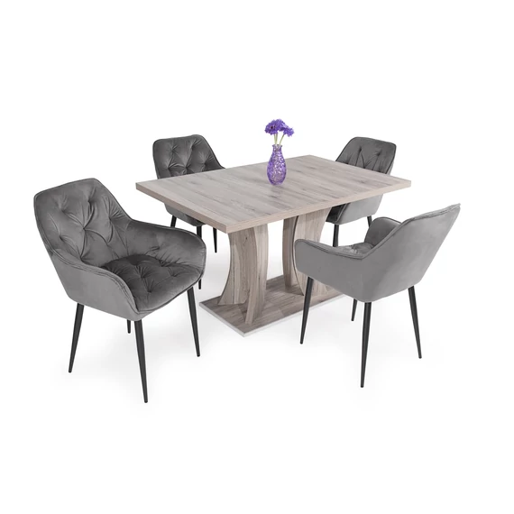Bella asztal - Noel szék étkezőgarnitúra (San remo / Szürke színben)