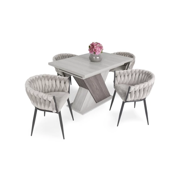 Diana asztal - Deluxe lux szék Katthult - Beige színben