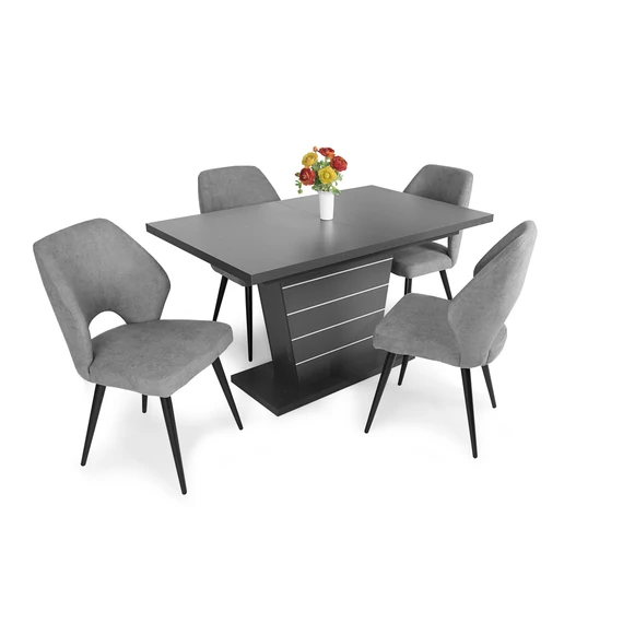 Fanni asztal - Aspen szék (Matt sötétszürke / Szürke színben)