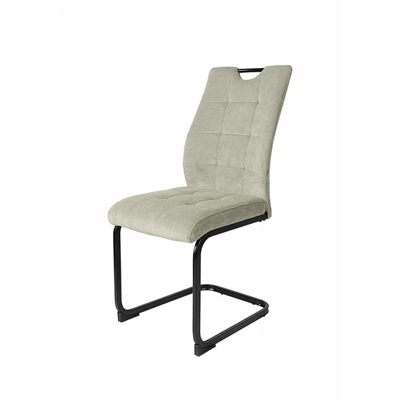 Bruno étkező szék velúr hatású kárpittal, szánkótalpas fekete lábbal (Beige)