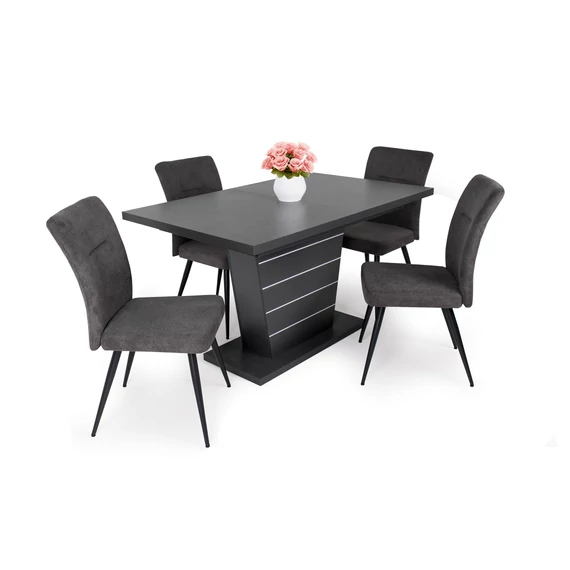 Fanni asztal - Elena szék (Matt sötétszürke színben)