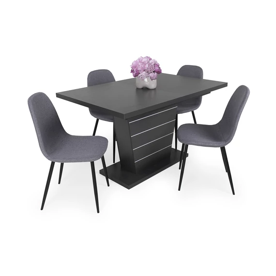 Fanni asztal - Ted szék (Matt sötétszürke / Szürke színben)